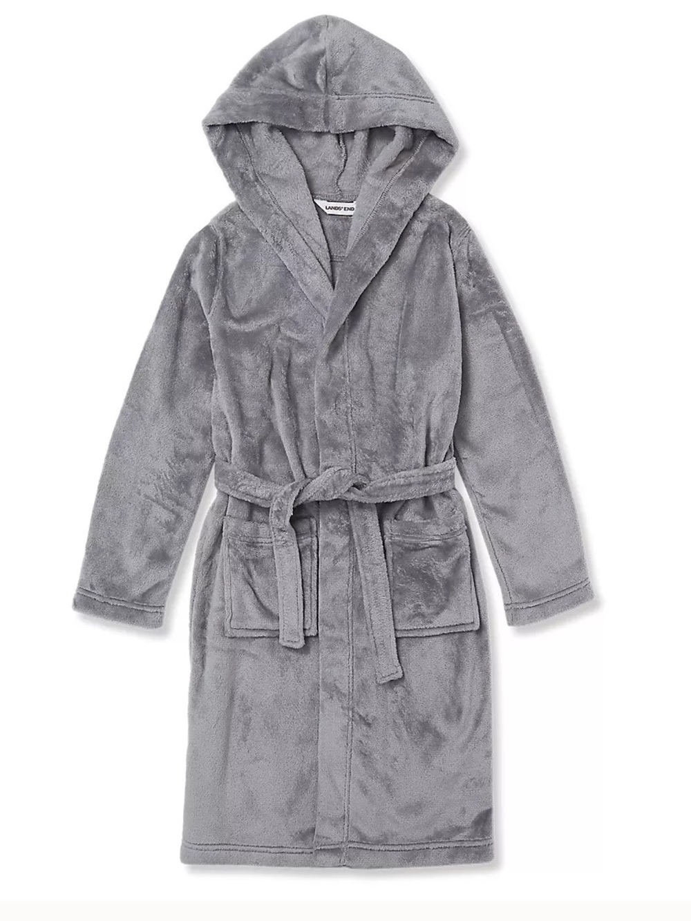 Land’s End Kids (Boy’s) Hooded Fleece Robe Size: 10 Color: Grey